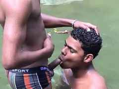 Fun-loving gay Latinos in outdoor anal one-on-one