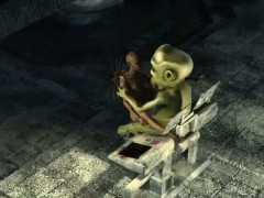 3D alien babe getting fucked hard by a monster