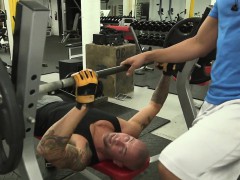 Black stud assfucked at gym by white cock