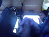 Courageous exhibitionist on-bus