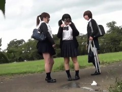 Asian Teens Pee Outdoors