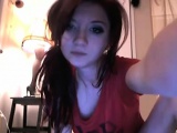 Brunette teen fingering her tight cunt on webcam