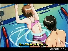 Hentai teen sweetie gets her tiny cunt pounded in the pool