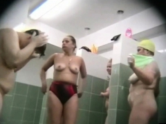 group showering mothers on spy cam