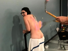 Breast whipping of amateur bdsm babe in spanking