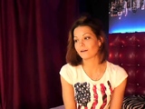 Solo brunette Russian babe on webcam homemade show