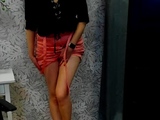 German MILF posing in mini skirt on webcam