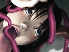 Animated babe fucked by tentacles